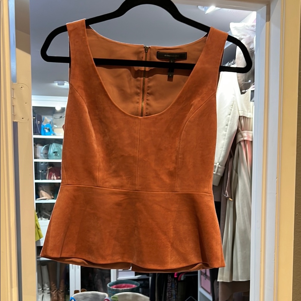 Elegant Pink Peplum Top BCBGMAXAZRIA SMALL
